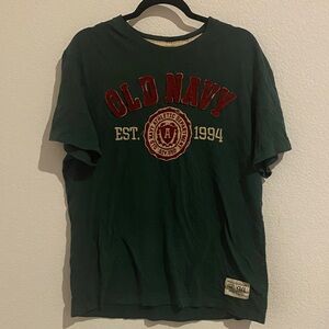 Old Navy Forest Green Tee with Red Logo